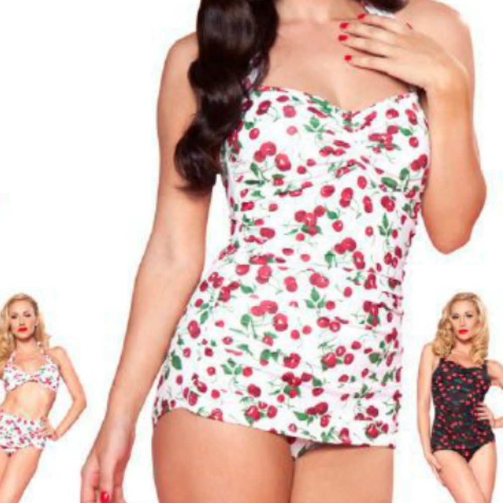 Final Price! Esther Williams Cherry Print Swimsuit